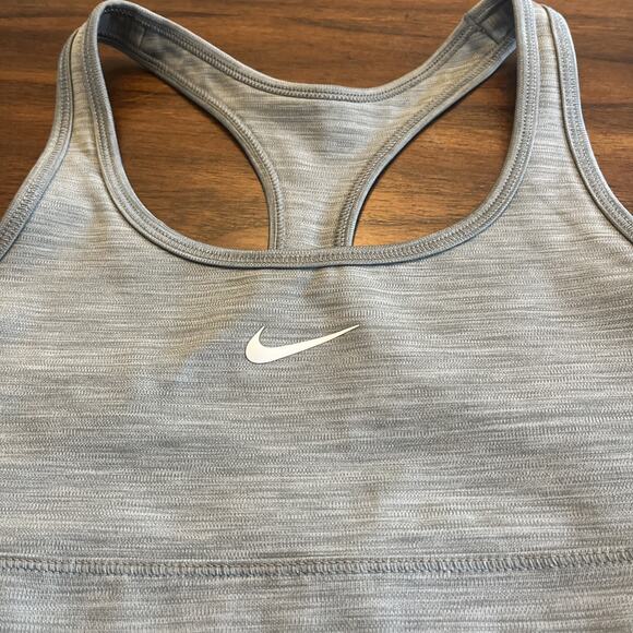 Nike Swoosh Dri-fit Light Support Sports Bra Heather Gray Sz M Racerback Comfort - Picture 2 of 5